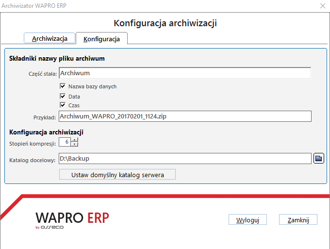 Archiwizator baz danych WAPRO ERP