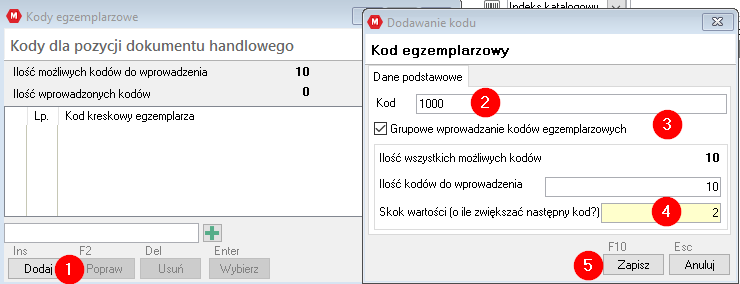 WAPRO Mag kody egzemplarzowe